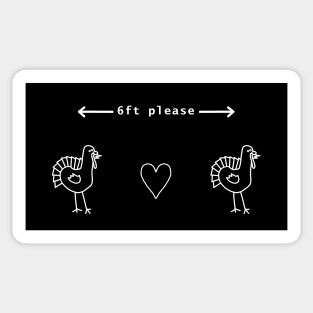 White Line Drawing Turkey 6 Feet Please Thanksgiving Sticker